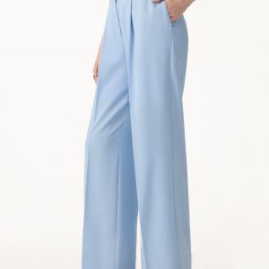 Wrinkle-Resistant Linen Blend Wide Leg Pants