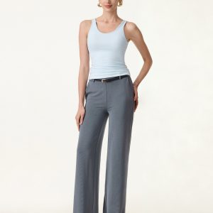 Sandwashed Lyocell Drapey Mid Rise Wide Leg Pull-on Pants