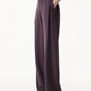 Sandwashed High Rise Straight Leg Pull-On Pants with Pockets