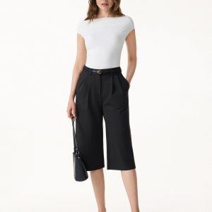 Stretch Ponte High Rise Upper-Calf Length Trousers