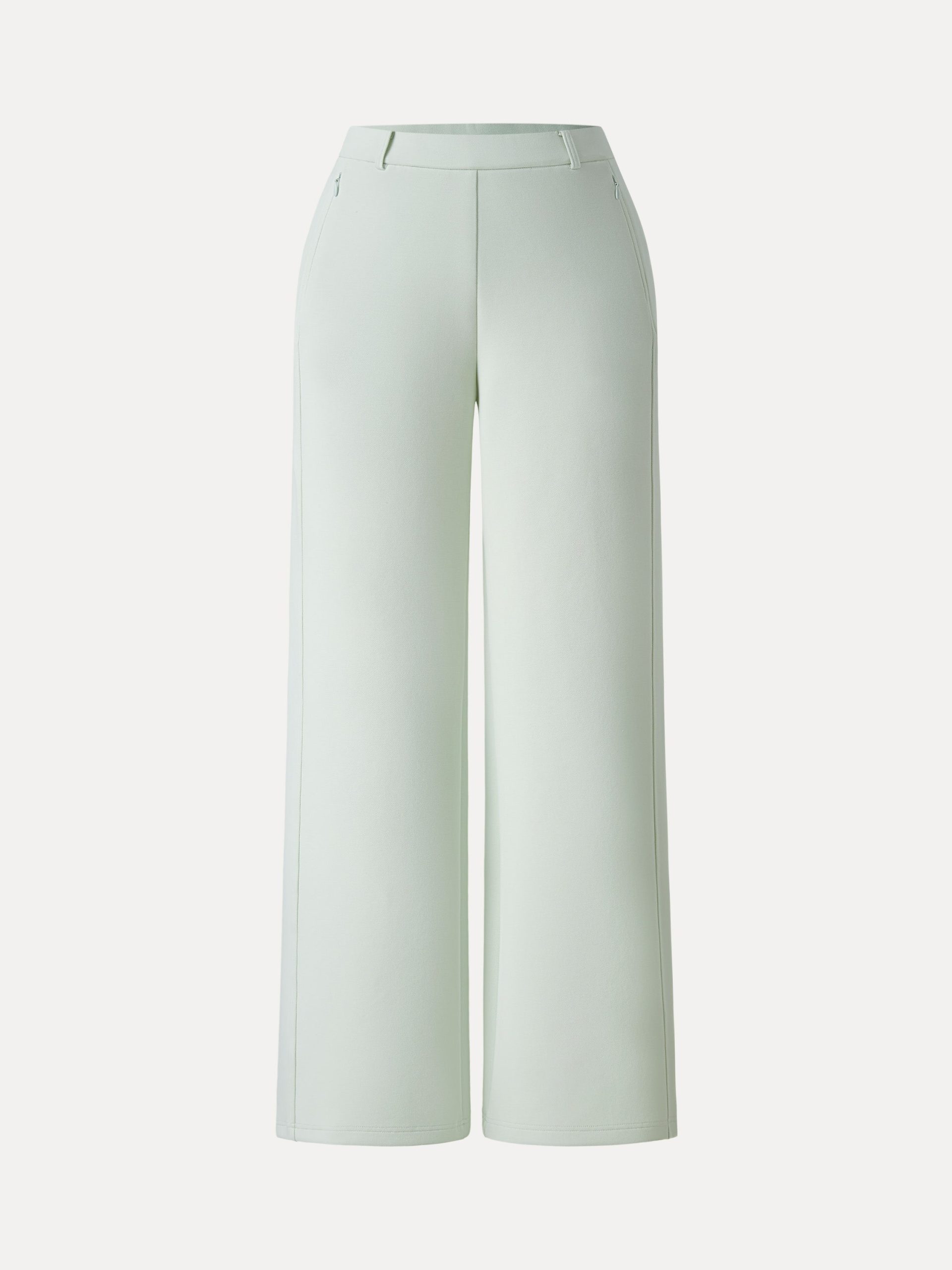 Stretch Cotton Blend Slimming High Rise Wide Leg Pants - Image 13