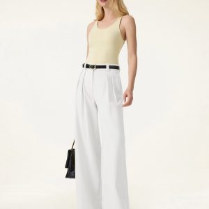 4-Way Stretch Drapey Mid Rise Wide Leg Work Pants