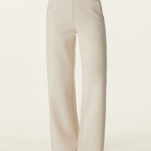 Textured Mid Rise Pull-on Straight Pant with Pockets