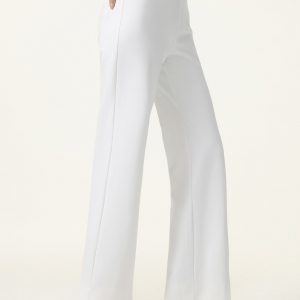 Not-See-Thru Drapey Mid Rise Wide Leg Pull-on Pants with Pockets