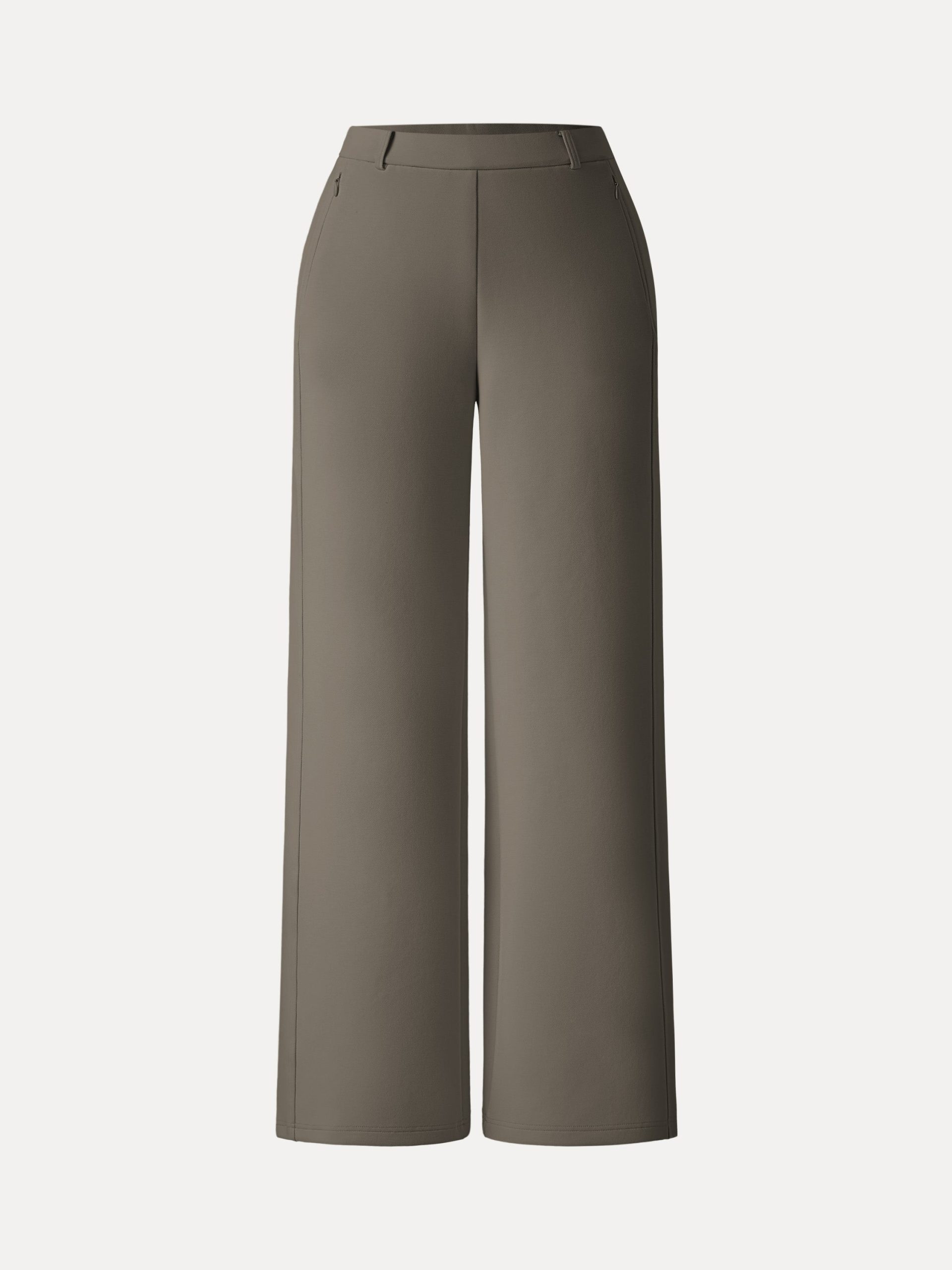 Stretch Cotton Blend Slimming High Rise Wide Leg Pants - Image 15