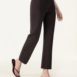 Wrinkle-Resistant High Rise Cropped Flare Leg Travel Pants