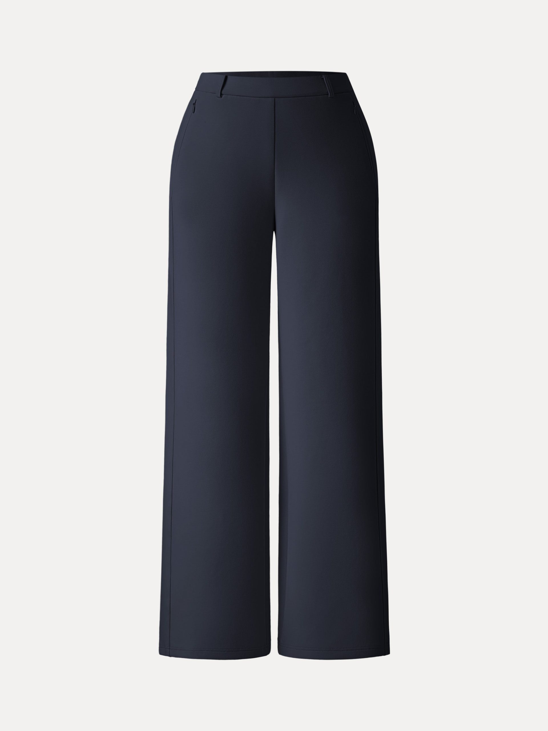 Stretch Cotton Blend Slimming High Rise Wide Leg Pants - Image 19