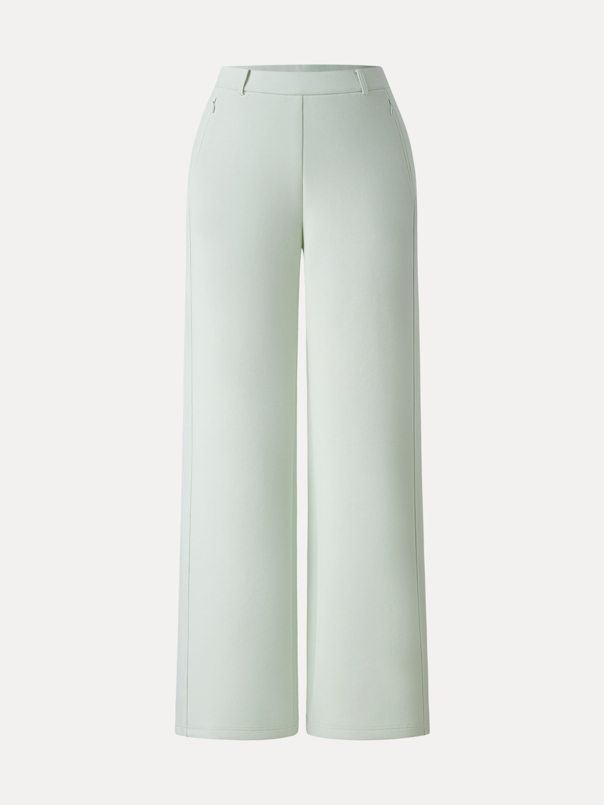 Stretch Cotton Blend Slimming High Rise Wide Leg Pants - Image 12