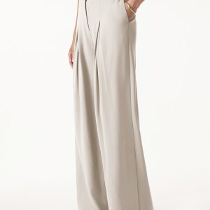 Modal Blend Drapey High Rise Wide Leg Pants