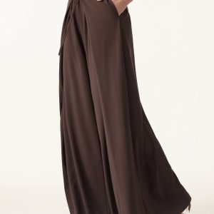 Bamboo Ponte Wrap-tie Palazzo Pants with Pockets