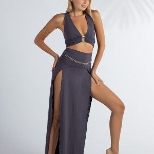 Cleopatra Slit Skirt - Hematite