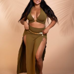 Cleopatra Slit Skirt - Olive