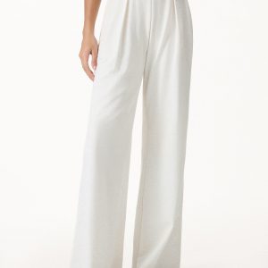 Airy Stretch Linen Wide Flare Pants with Pockets