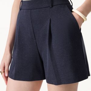 Cotton-Linen Blend Tailored Shorts