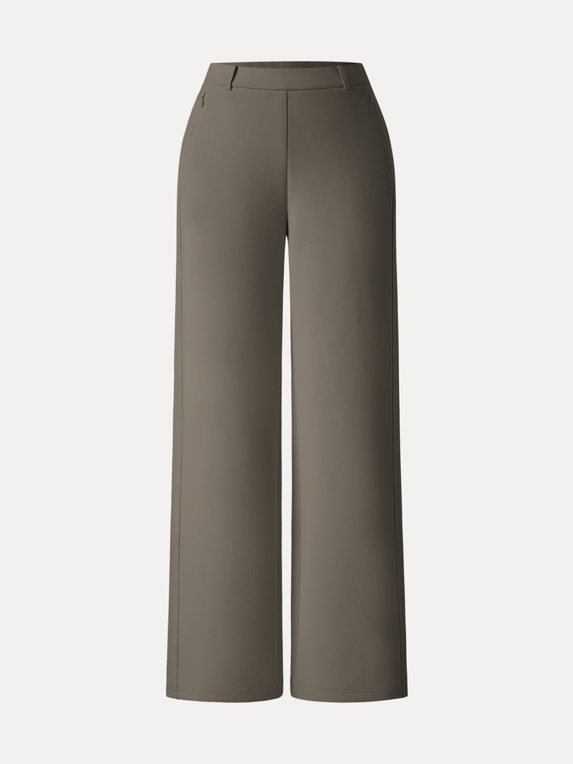 Stretch Cotton Blend Slimming High Rise Wide Leg Pants - Image 14