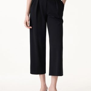 Stretch Ponte Cropped Wide Leg Trouser